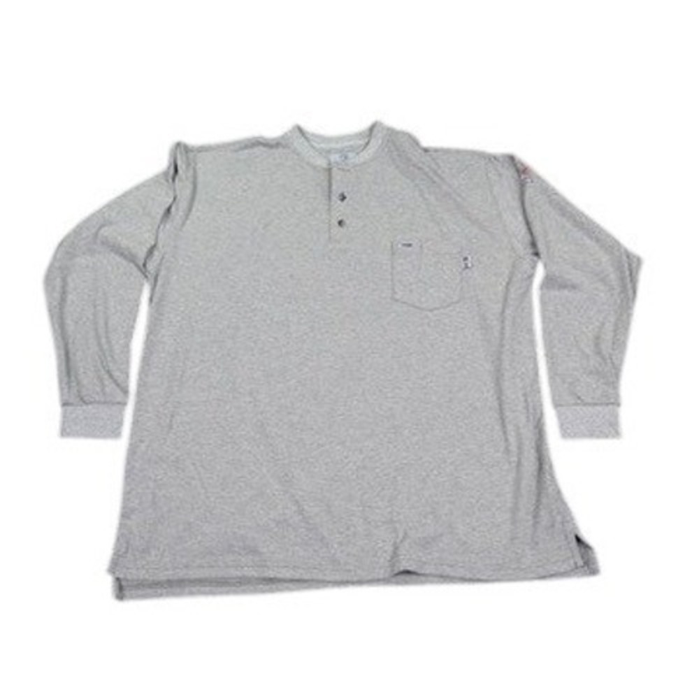 TYNDALE FR Henley Shirt Mens 2XL Gray Long‎ Sleeve Flame Resistant Work New Tags